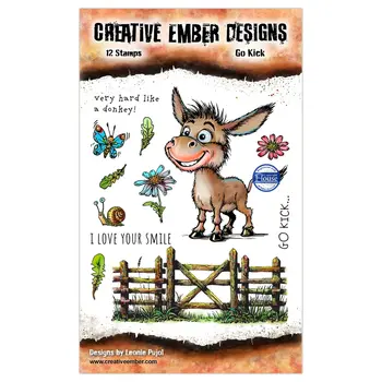 AALL & CREATE AALL & CREATE CREATIVE EMBER DESIGNS GO KICK A6 CLEAR STAMP SET