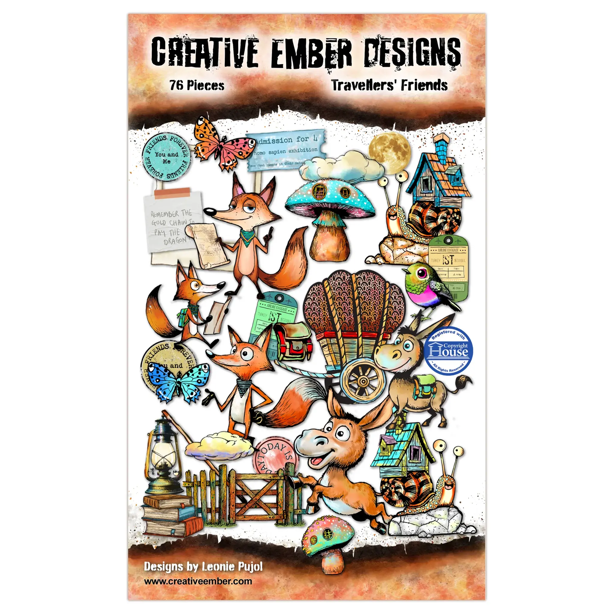 AALL & CREATE AALL & CREATE CREATIVE EMBER DESIGNS TRAVELLERS' FRIENDS EPHEMERA DIE-CUTS