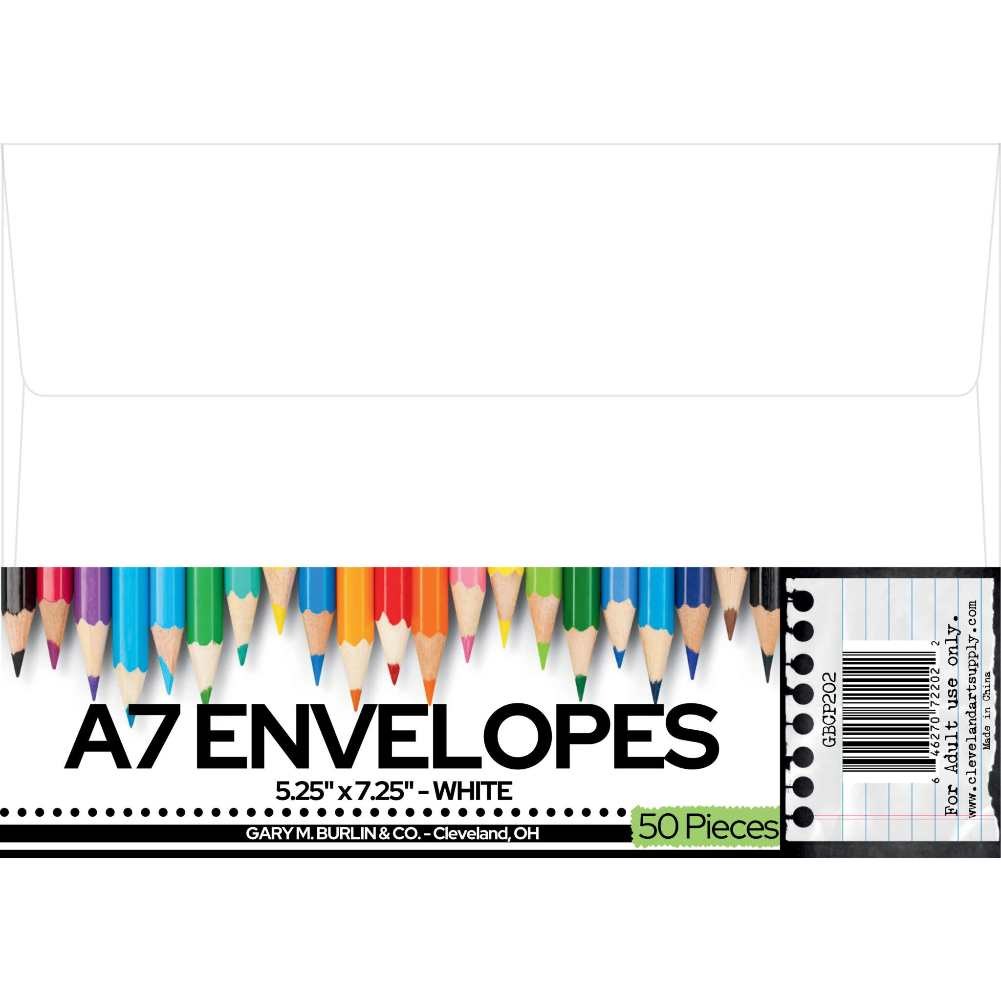 PAPER CUT GARY BURLIN A7 WHITE ENVELOPES 50/PK