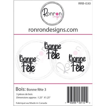 RONRON DESIGNS RONRON DESIGNS BONNE FÊTE 3 WOOD PIECES