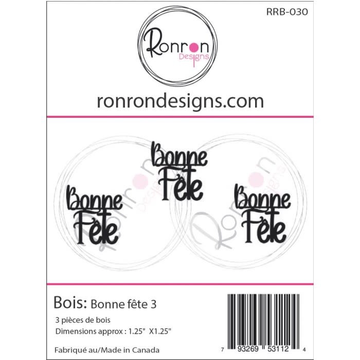RONRON DESIGNS RONRON DESIGNS BONNE FÊTE 3 WOOD PIECES