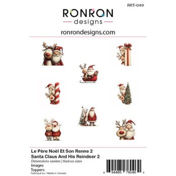 RONRON DESIGNS RONRON DESIGNS LE PÈRE NOËL ET SON RENNE 2 TOPPERS