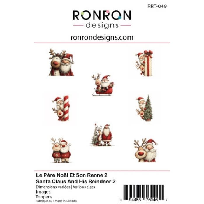 RONRON DESIGNS RONRON DESIGNS LE PÈRE NOËL ET SON RENNE 2 TOPPERS