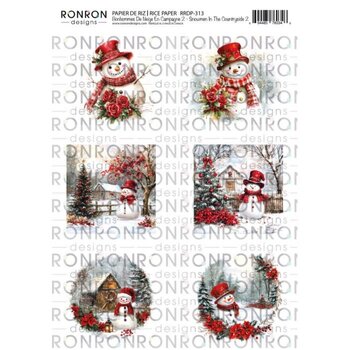 RONRON DESIGNS RONRON DESIGNS BONHOMMES DE NEIGE EN CAMPAGNE 2 RICE PAPER