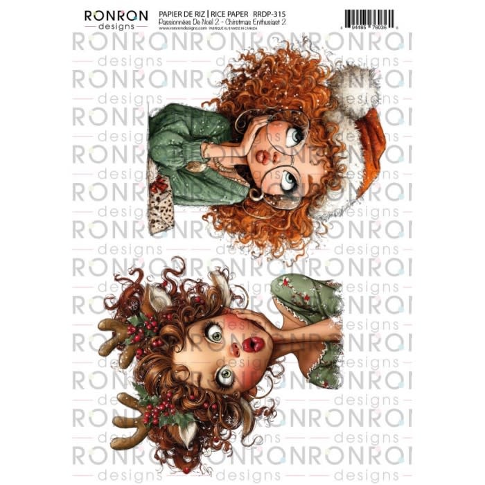 RONRON DESIGNS RONRON DESIGNS PASSIONNÉES DE NOËL 2 RICE PAPER