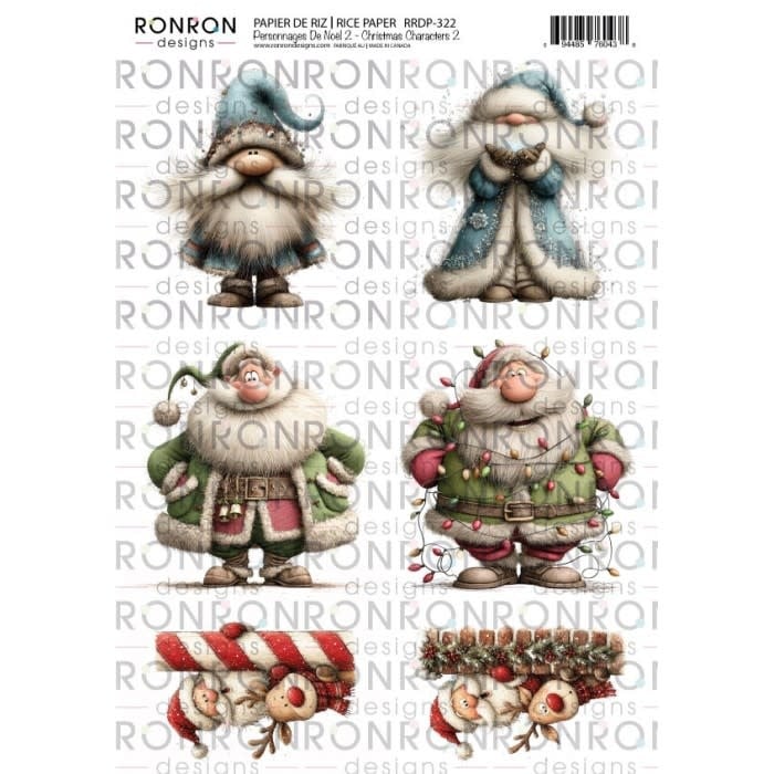 RONRON DESIGNS RONRON DESIGNS PERSONNAGES DE NOËL 2 RICE PAPER