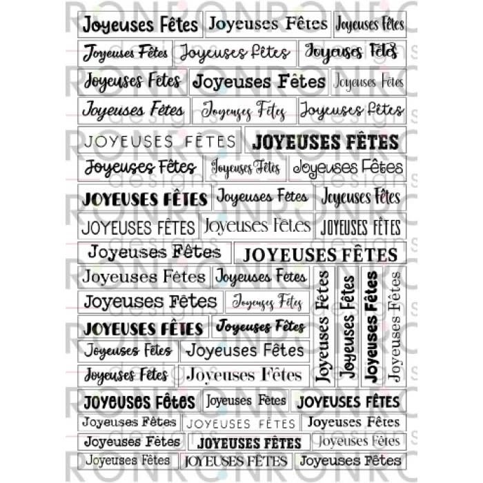 RONRON DESIGNS RONRON DESIGNS JOYEUSES FÊTES - WHITE STICKERS