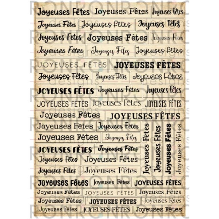 RONRON DESIGNS RONRON DESIGNS JOYEUSES FÊTES - IVORY STICKERS