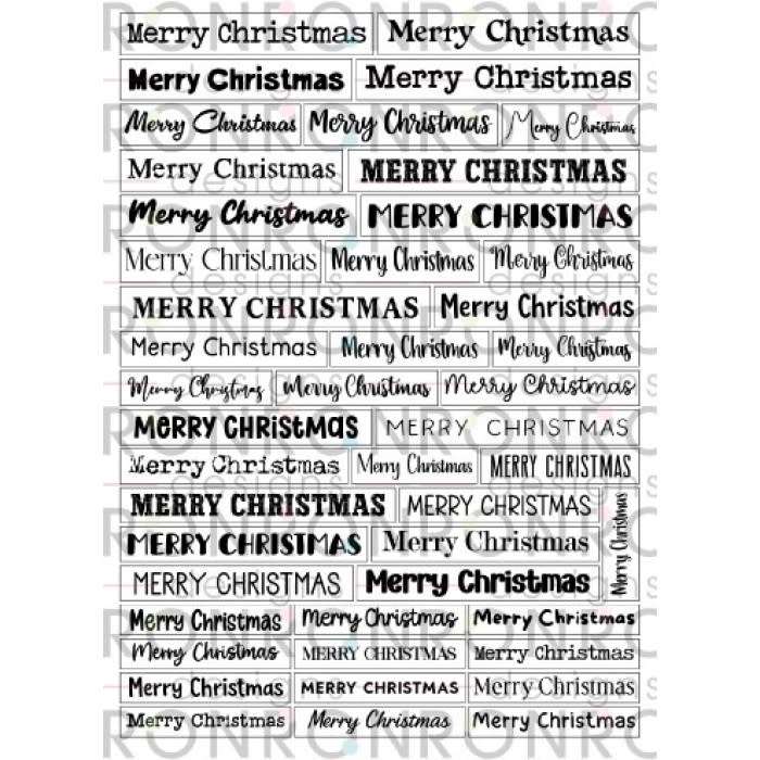 RONRON DESIGNS RONRON DESIGNS MERRY CHRISTMAS - WHITE STICKERS