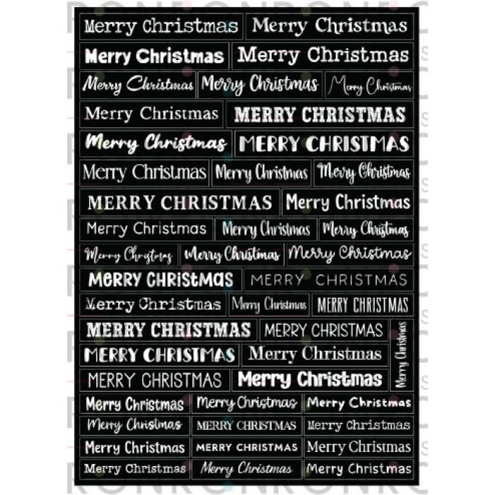 RONRON DESIGNS RONRON DESIGNS MERRY CHRISTMAS - BLACK STICKERS