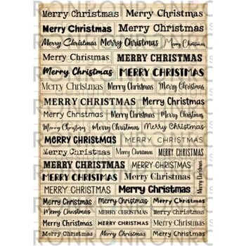 RONRON DESIGNS RONRON DESIGNS MERRY CHRISTMAS - IVORY STICKERS