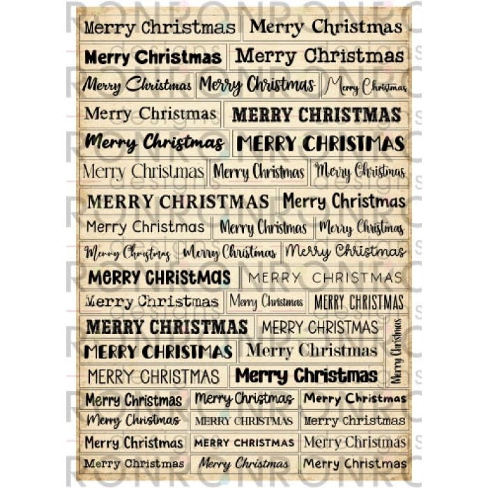 RONRON DESIGNS RONRON DESIGNS MERRY CHRISTMAS - IVORY STICKERS