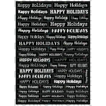 RONRON DESIGNS RONRON DESIGNS HAPPY HOLIDAYS - BLACK STICKERS
