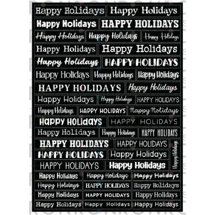RONRON DESIGNS RONRON DESIGNS HAPPY HOLIDAYS - BLACK STICKERS
