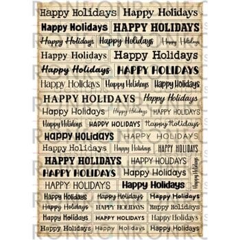 RONRON DESIGNS RONRON DESIGNS HAPPY HOLIDAYS - IVORY STICKERS
