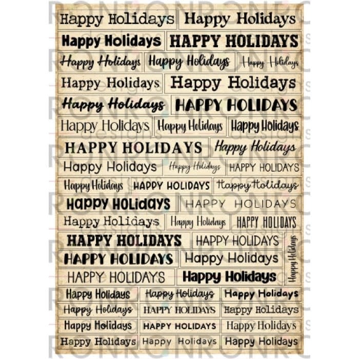 RONRON DESIGNS RONRON DESIGNS HAPPY HOLIDAYS - IVORY STICKERS