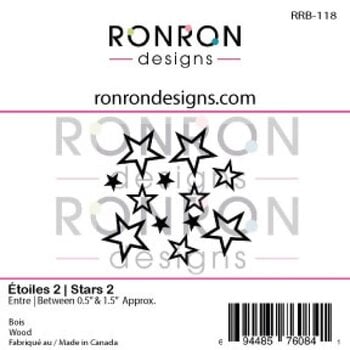 RONRON DESIGNS RONRON DESIGNS ÉTOILES 2 WOOD PIECES