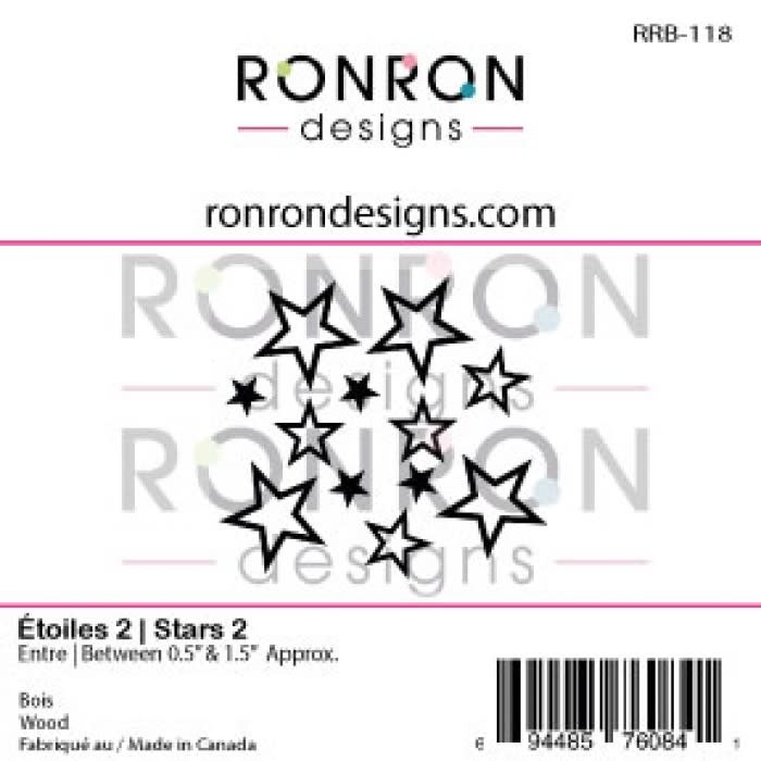 RONRON DESIGNS RONRON DESIGNS ÉTOILES 2 WOOD PIECES