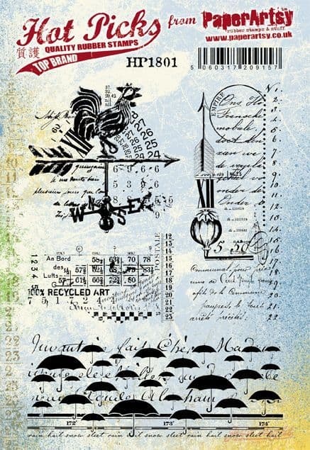 PAPER ARTSY PAPER ARTSY HOT PICKS HP1801 CLING STAMP SET