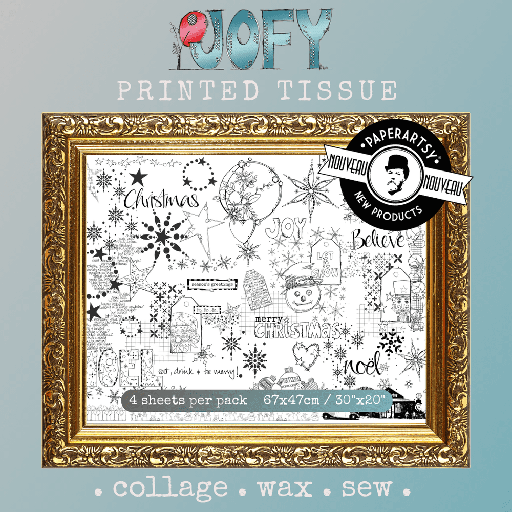PAPER ARTSY PAPER ARTSY JOFY CHRISTMAS PRINTED TISSUE COLLAGE PAPER 4 SHEETS