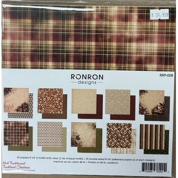 RONRON DESIGNS RONRON DESIGNS NOËL TRADITIONNEL 8x8 PATTERNED PAPERS