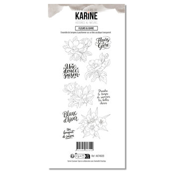 LES ATELIERS DE KARINE LES ATELIERS DE KARINE HISTOIRES AU NATUREL FLEURS & GIVRE CLEAR STAMP SET