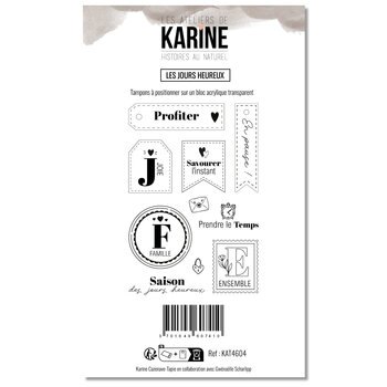 LES ATELIERS DE KARINE LES ATELIERS DE KARINE HISTOIRES AU NATUREL LES JOURS HEUREUX CLEAR STAMP SET