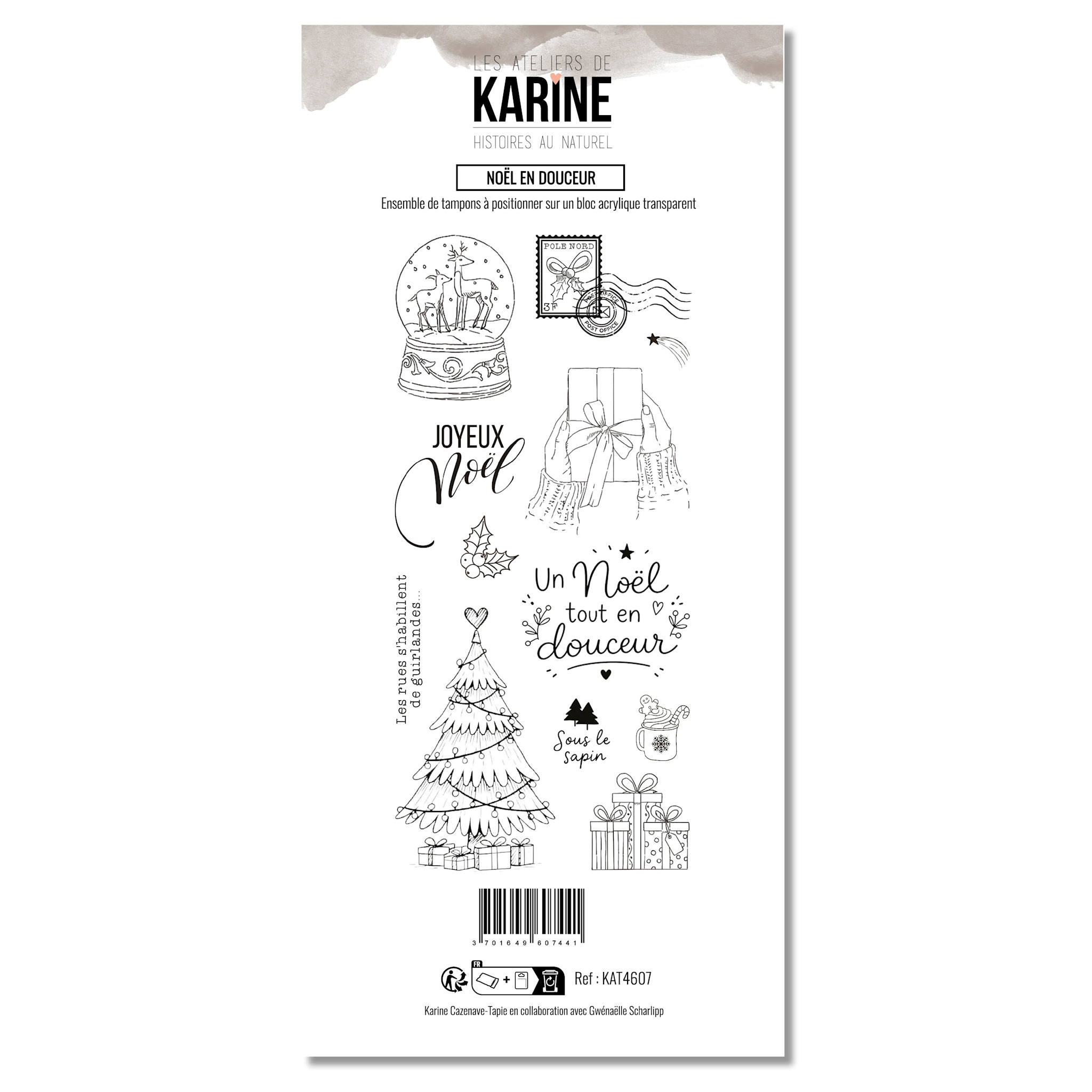LES ATELIERS DE KARINE LES ATELIERS DE KARINE HISTOIRES AU NATUREL NOËL EN DOUCEUR CLEAR STAMP SET