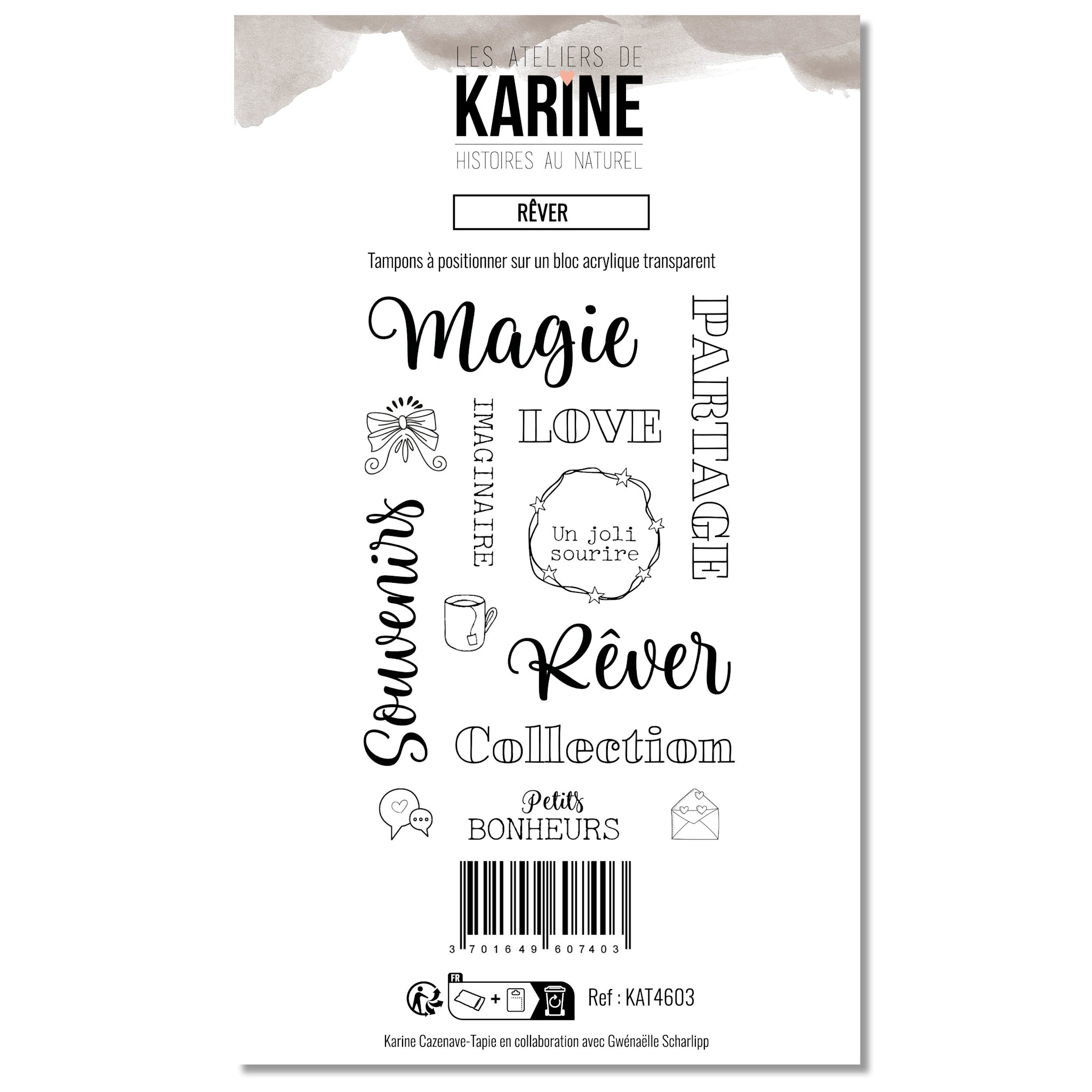 LES ATELIERS DE KARINE LES ATELIERS DE KARINE HISTOIRES AU NATUREL TEXTES RÊVER CLEAR STAMP SET