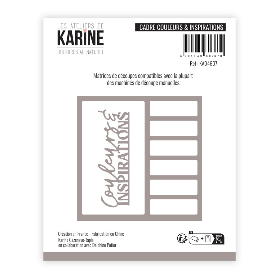 LES ATELIERS DE KARINE LES ATELIERS DE KARINE HISTOIRES AU NATUREL CADRE COULEURS & INSPIRATION DIE SET