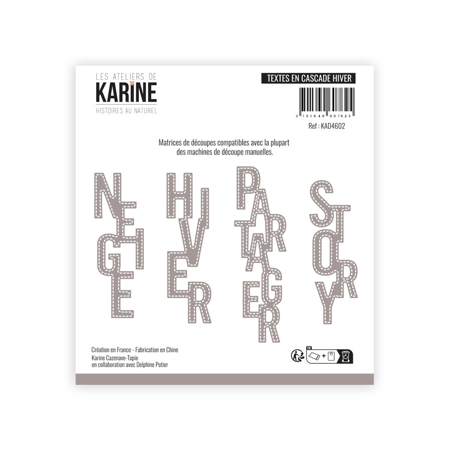 LES ATELIERS DE KARINE LES ATELIERS DE KARINE HISTOIRES AU NATUREL TEXTES EN CASCADE HIVER DIE SET