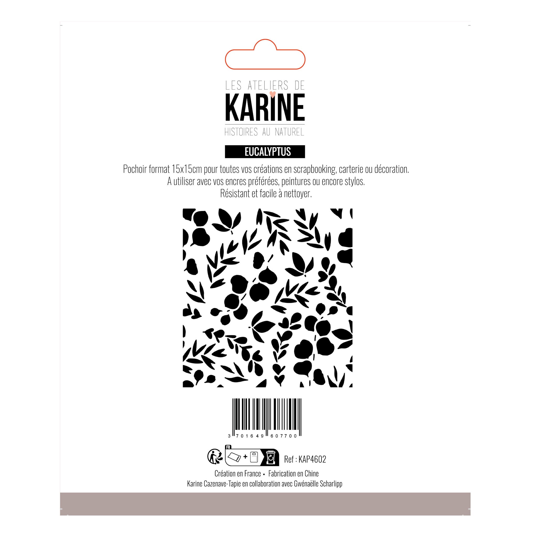 LES ATELIERS DE KARINE LES ATELIERS DE KARINE HISTOIRES AU NATUREL EUCALYPTUS 6x6 STENCIL