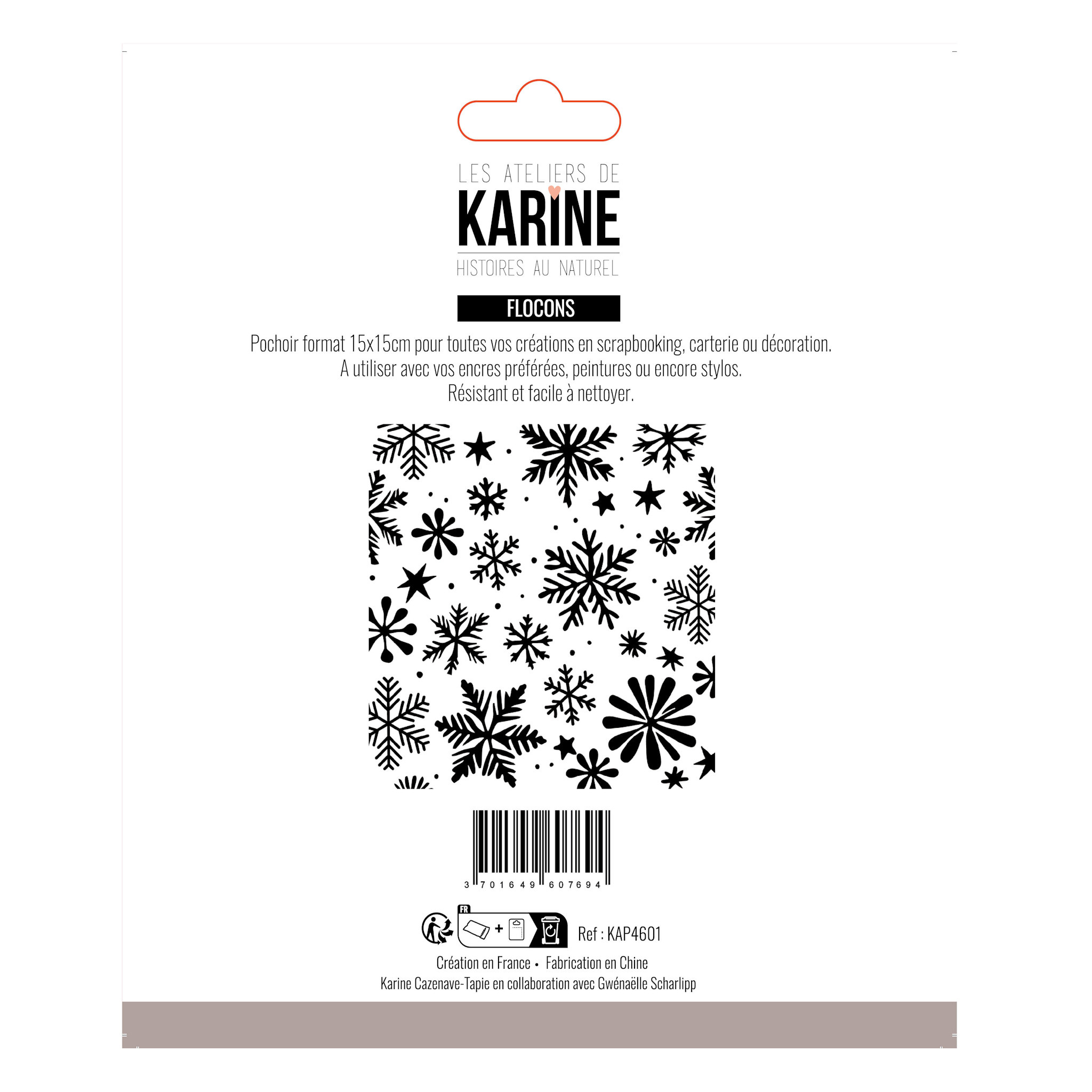 LES ATELIERS DE KARINE LES ATELIERS DE KARINE HISTOIRES AU NATUREL FLOCONS 6x6 STENCIL