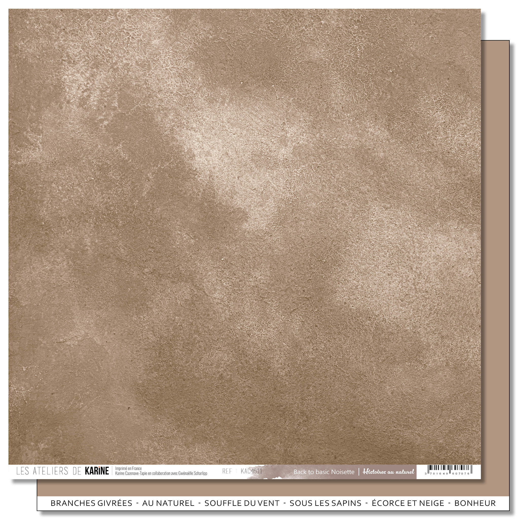 LES ATELIERS DE KARINE LES ATELIERS DE KARINE HISTOIRES AU NATUREL BACK TO BASICS NOISETTE 12x12 CARDSTOCK