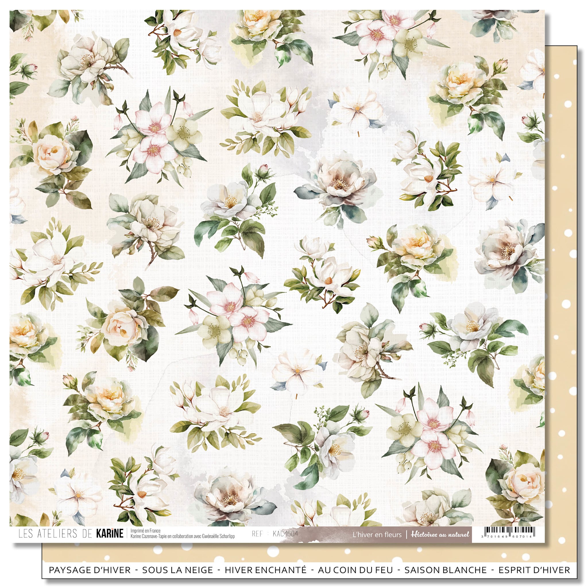 LES ATELIERS DE KARINE LES ATELIERS DE KARINE HISTOIRES AU NATUREL L'HIVER EN FLEURS 12x12 CARDSTOCK