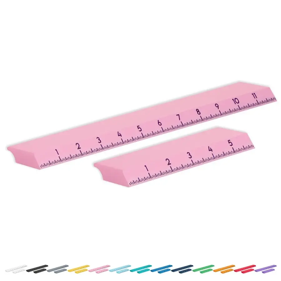 GLASSBOARD STUDIO GLASSBOARD STUDIO BLUSH PINK MEGAMAG RULERS 6 + 12 INCHES