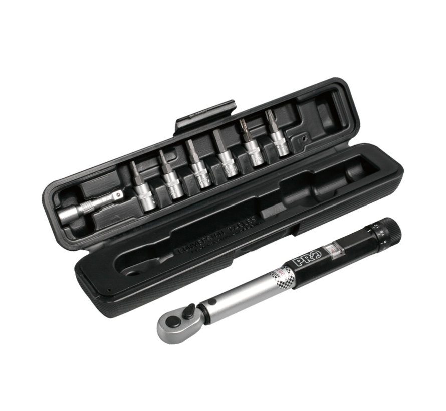 Torque Wrench Adjustable 3-15Nm with Sockets and Extension