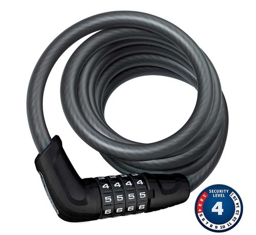 Cable with 4 digit combination lock, Abus, Tresor 6512C, 12mm x 180cm (12mm x 5.9')