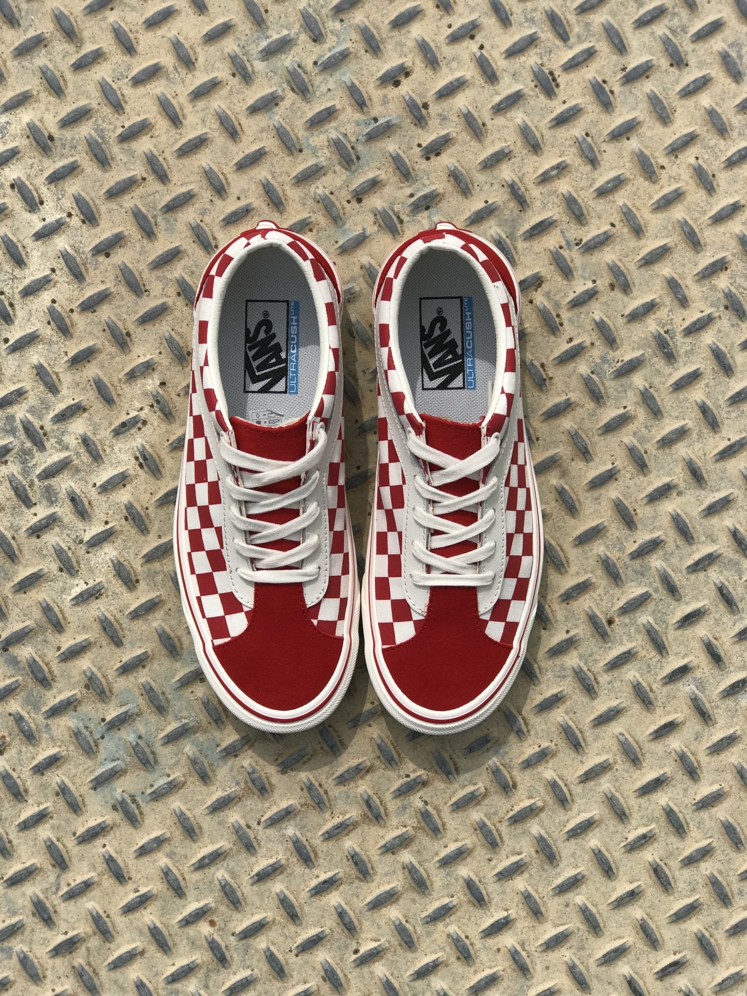 red checkered vans on feet