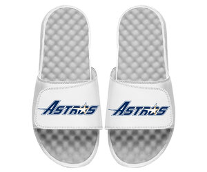 Lids Houston Astros ISlide Youth Cooperstown Logo Slide Sandals - Navy