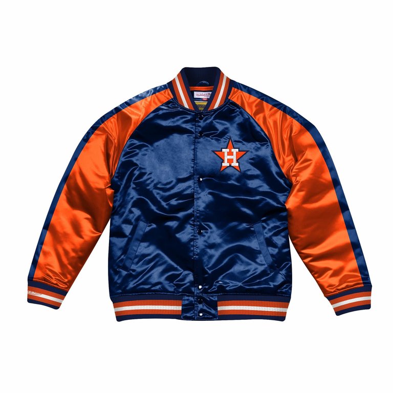 Mitchell & Ness Astros Color Blocked Light Weight Satin Jacket