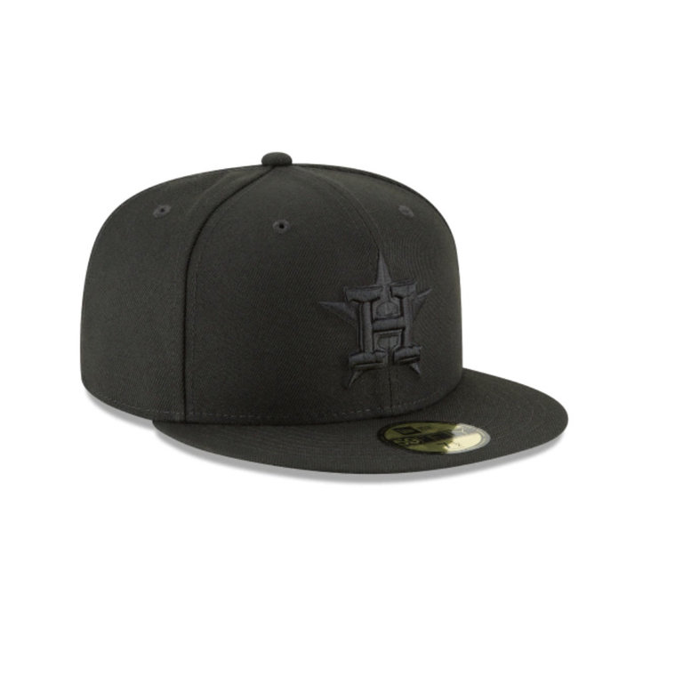 New Era 59Fifty Men's Hat MLB Basic Team Houston Astros Black White Fitted  Cap