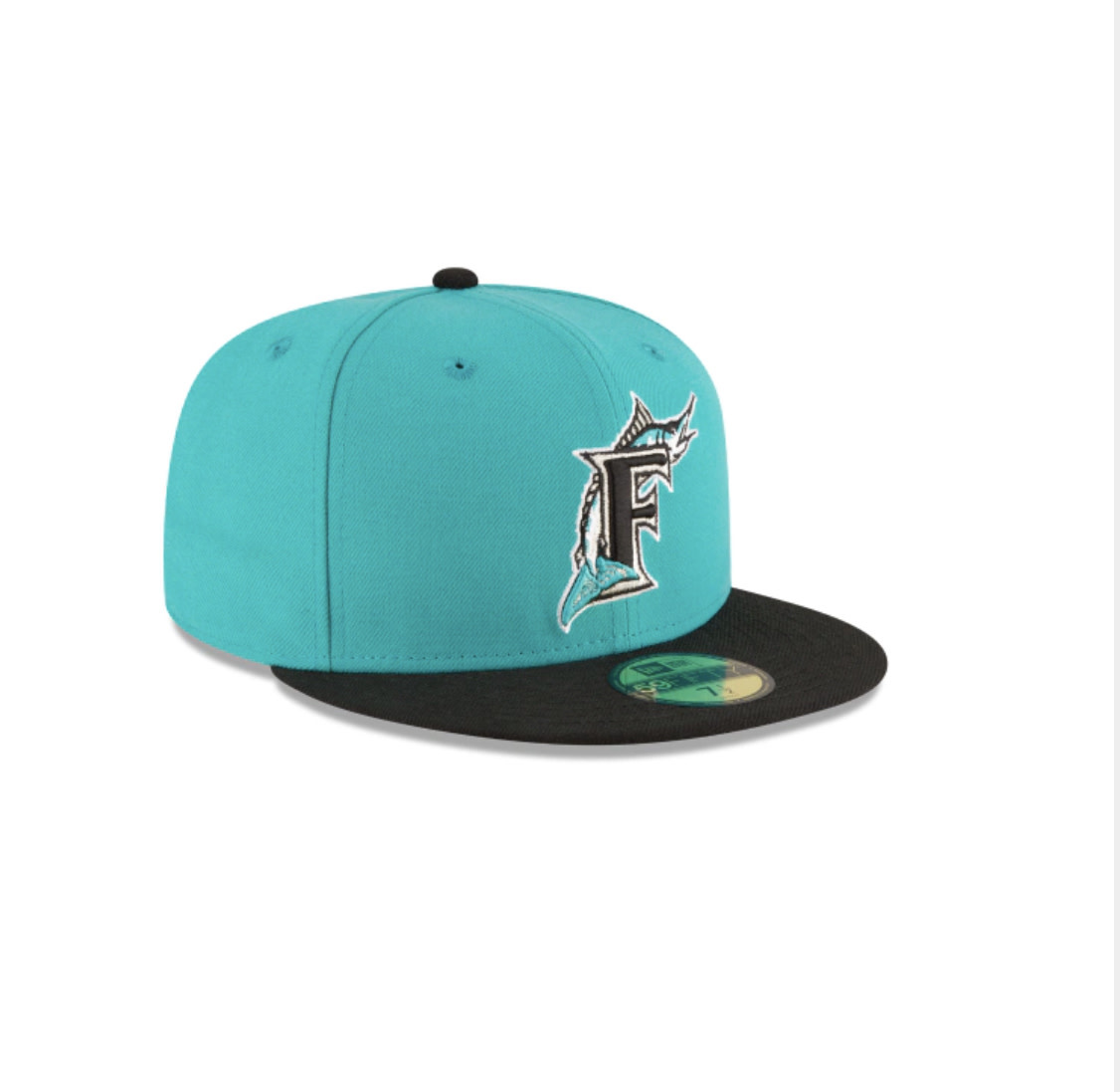 Florida Marlins WORLD SERIES SIDE PATCH Teal-Black Fitted Hat