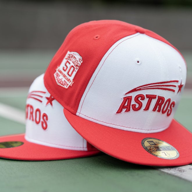 Brick Red Houston Astros Pink Bottom 1968 All Star Game Side Patch New Era 59FIFTY Fitted 75/8