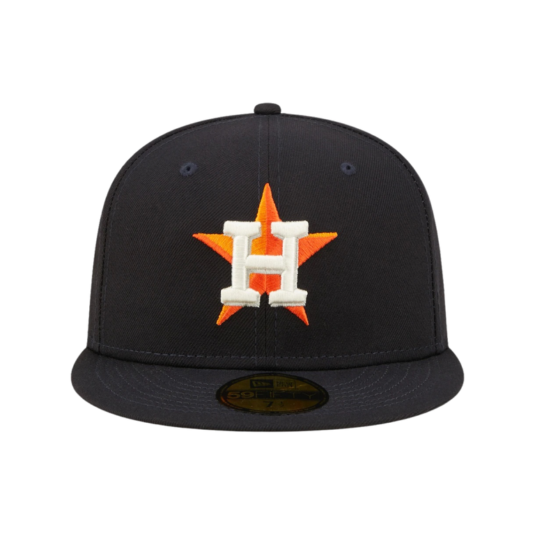 Houston Astros Baseball Cap New Era Hat 5950 Fitted MLB Black White 59Fifty