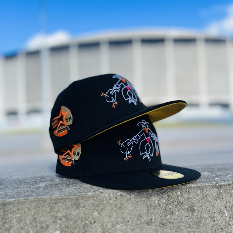 New Era Houston Astros Black 35th Anniversary Black Throwback Edition  59Fifty Fitted Hat, EXCLUSIVE CAPS, CAPS