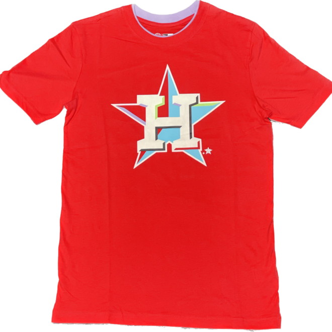 Houston Astros New Era Women's Slub Jersey Cold Shoulder T-Shirt - Navy