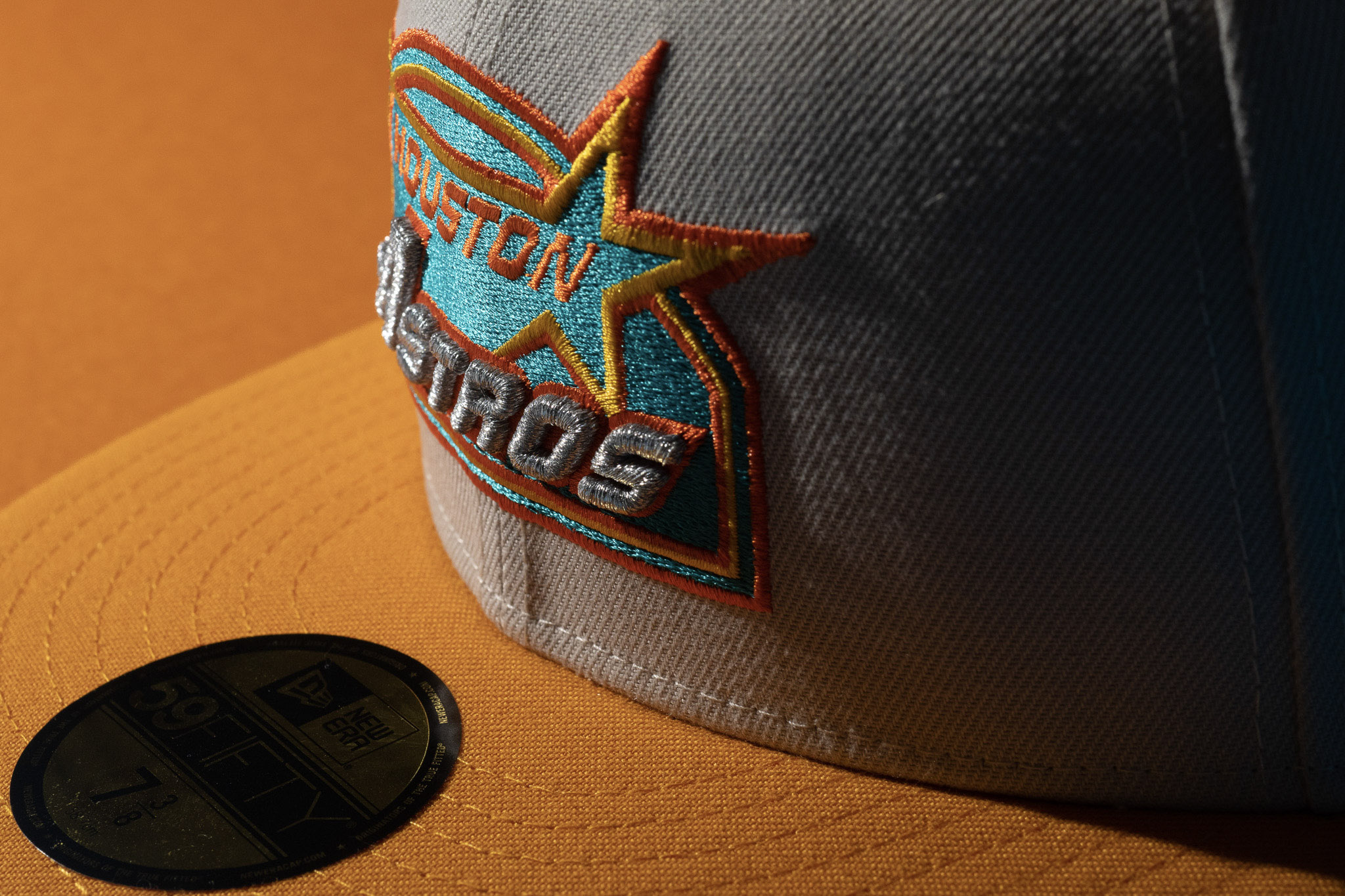 HOUSTON ASTROS 50TH ANNIVERSARY NAVY ORANGE ICY BRIM NEW ERA