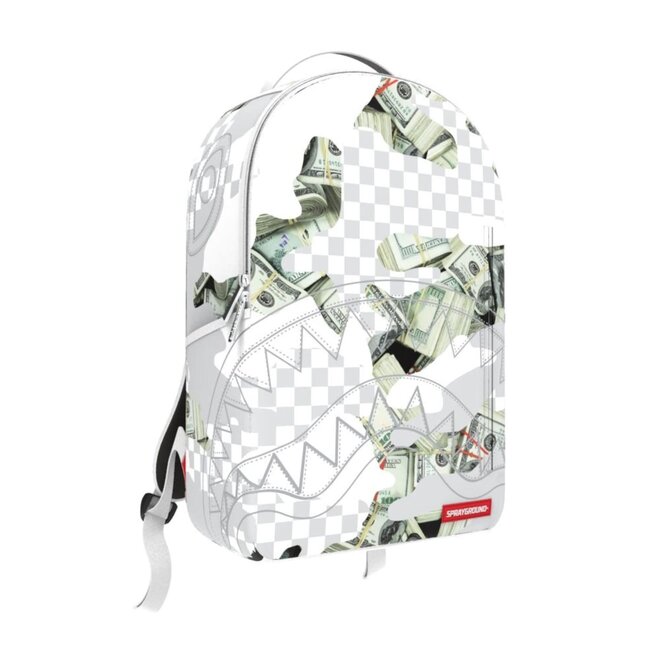 Sprayground White Shark Mouth Money Bear Books Bag School Laptop Backpack  Rare