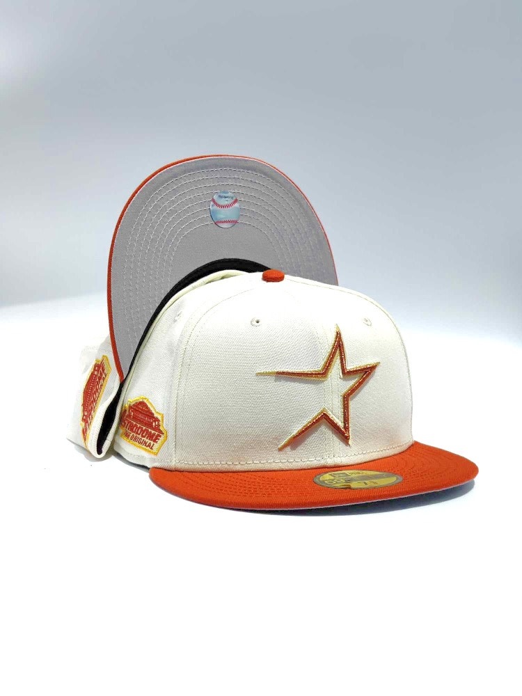 New Era Houston Astros Corduroy Visor 59FIFTY Mens Fitted Hat (White/Brown)